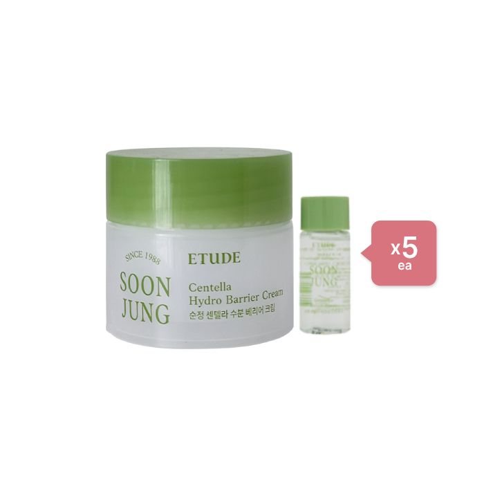 ETUDE - Soon Jung Centella Hydro Barrier Cream - 10ml (5ea) + Centella Relief Toner - 15ml (5ea) Set
