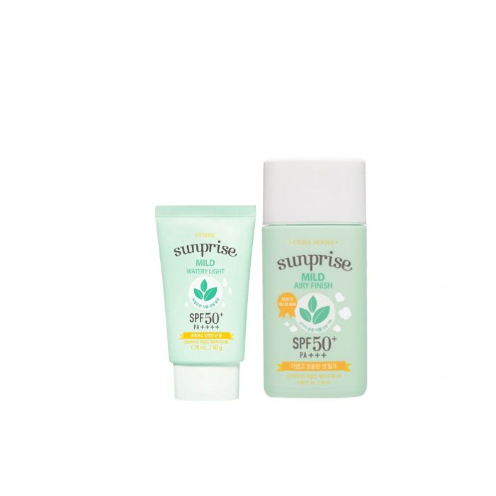 ETUDE - Sunprise Mild Watery Light Sunscreen SPF 50+ PA++++ - 50g (1ea) +  Airy Finish Sunscreen SPF50+ PA+++ - 55ml (1ea) Set