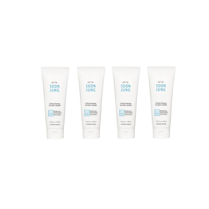 ETUDE - Soon Jung 5.5 Foam Cleanser - 150ML - White (4ea) Set