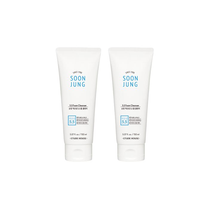 ETUDE - Soon Jung 5.5 Foam Cleanser - 150ML - White (2ea) Set