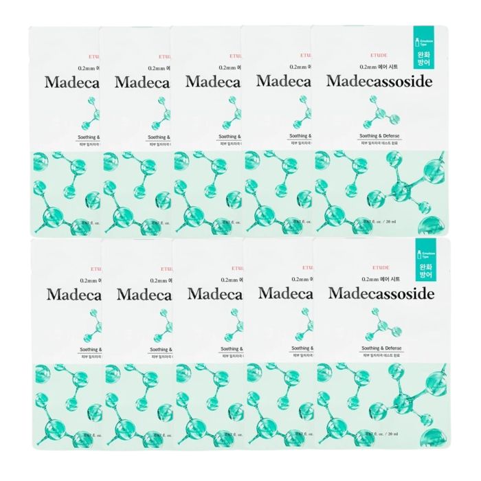 ETUDE - 0.2 Therapy Air Mask (New) - 1pc - Madecassoside (10ea) Set