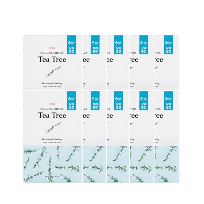 ETUDE - 0.2 Therapy Air Mask (New) - 1pc - Tea Tree (10ea) Set
