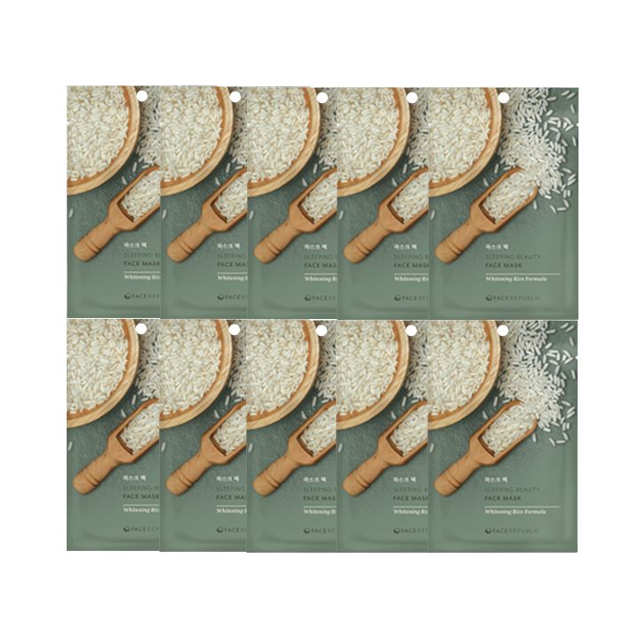 face republic - Sleeping Beauty Face Mask - 23ml - Whitening Rice Formula (10ea) Set