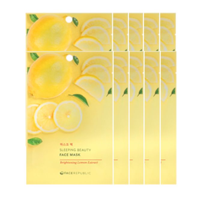 face republic Sleeping Beauty Face Mask - 23ml - Brightening Lemon Extract (10ea) Set