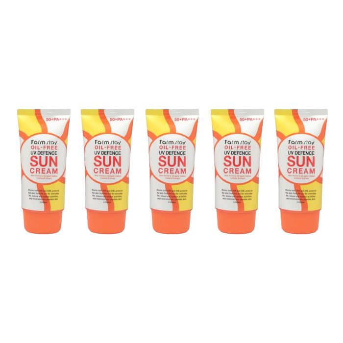 Farm Stay Oil Free UV Defence Sun Cream SPF50+ PA+++ - 70ml (5ea) Set