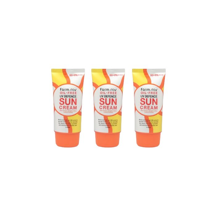Farm Stay Oil Free UV Defence Sun Cream SPF50+ PA+++ - 70ml (3ea) Set