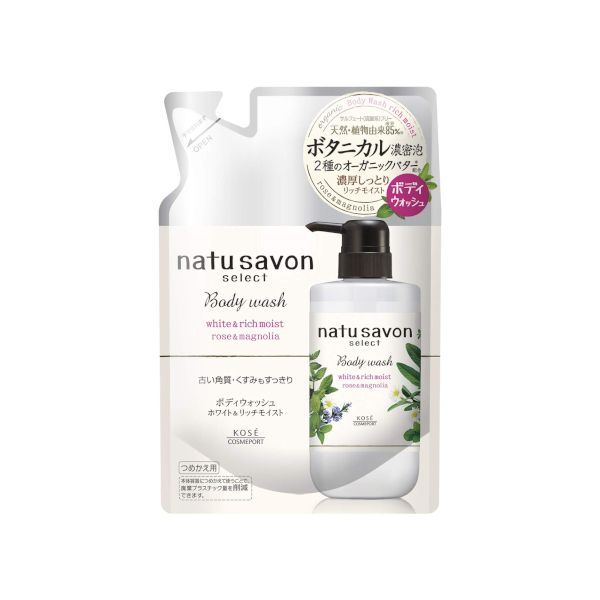 [DEAL]Kose - Softymo Natu Savon Select Body Wash Refill (White & Rich Moist) - 360ml - Rose & Magnolia