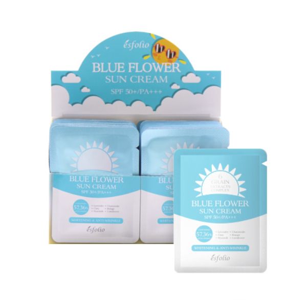 [Deal]  esfolio - Blue Flower Sun Cream Sachet SPF50+ PA+++ - 3g X 60pcs
